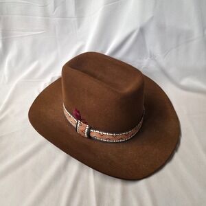 Vintage Dura-Felt by Bailey Brown Wool Felt Cowboy Hat Size 7 1/4